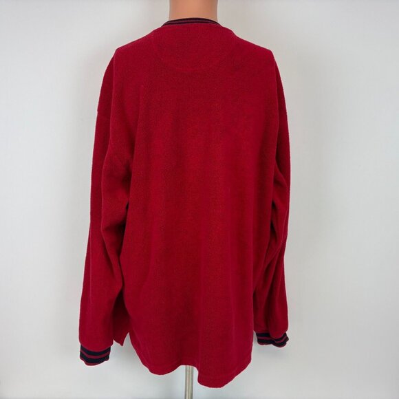 Vintage 90s Chaps Ralph Lauren Fleece Sweatshirt Mens Size L Red Embroidered - Picture 4 of 5